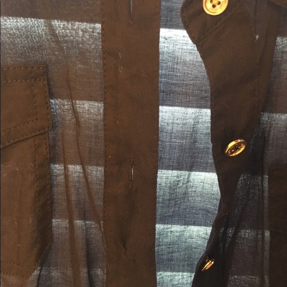 Tory Burch Brigitte navy linen shirt. Size M - Picture 6 of 6